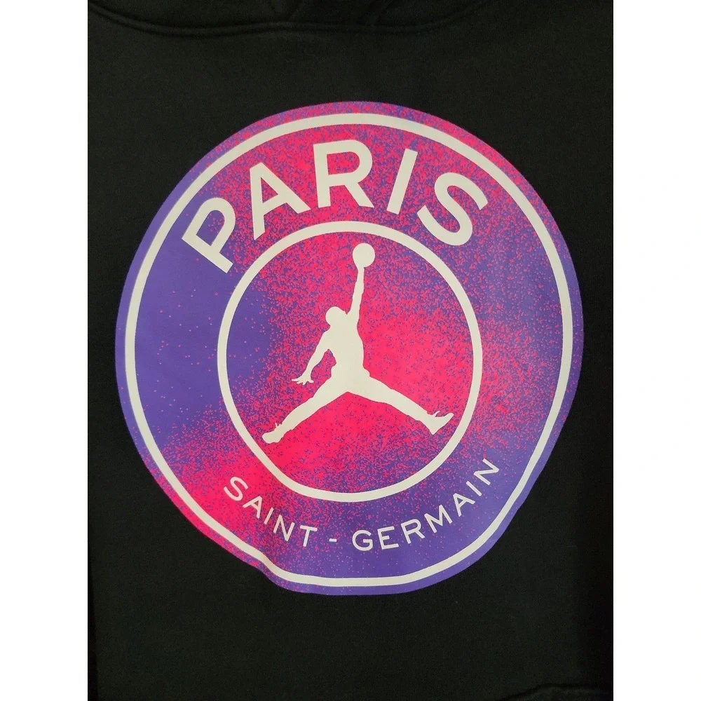 Jordan Paris‎ Saint-Germain PSG Black Pink Purple Logo Hoodie Sweatshirt Mens S